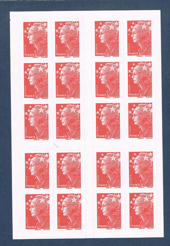 Lot 2 carnets adhésifs timbres lettre prioritaire France Marianne Luquet