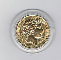 Pièce monnaie type 20 Francs OR Cérès, Napoléon, Marianne - Cop