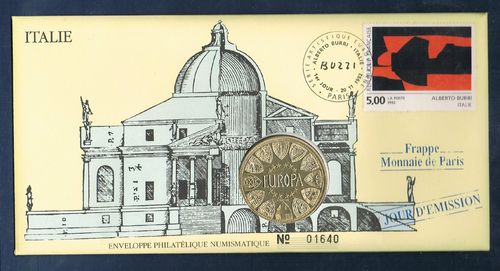 Enveloppe numismatique frappe Monnaie de Paris Médaille EUROPA 1991 projet
