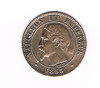 Pièce Dix centimes 1855 BB Napoléon III tête nue Second Empire Métal bronze