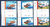 Double série de 6 timbres Tristan da Cunha Voiture Ambulance