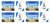 Bande 16 Timbres verticales surchargés + vignettes logo Tour Eiffel