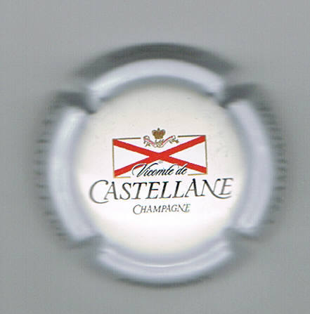 Capsule champagne Vicomte de Castellane Epernay Croix rouge contour blanc