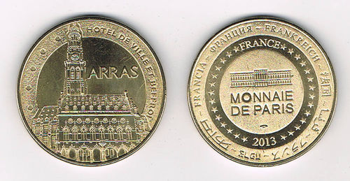 Touristique Jeton ARRAS hôtel de ville et Beffroi 2013 Monnaie de Paris