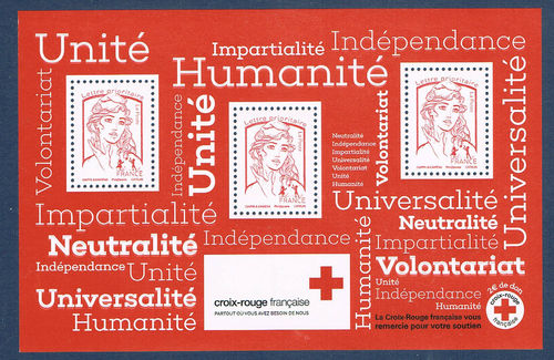 Bloc feuillet Unité Humanité Volontariat Croix-Rouge Française