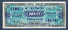 Billet 100 Francs Drapeau français 1944 bleu sur fond vert