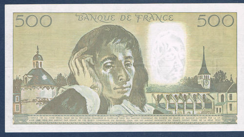 Billet Français 500 Francs type Pascal date1990 Sup