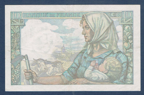 Billet Français 10Francs Mineur Date 1943 Contrôle N°091866193