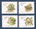 Série 4 timbres du Portugal Madeira Oiseaux Pordal da Terra