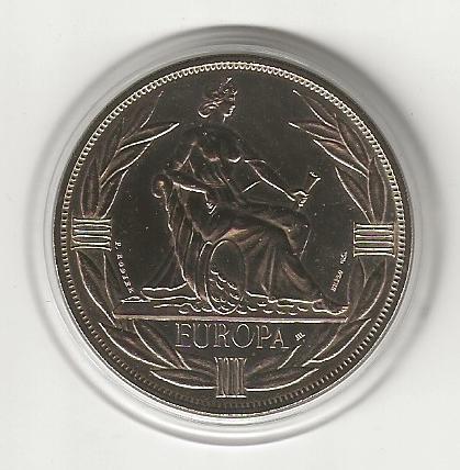 Médaille bronze L'Europe assise l'entrée en vigueur 1980