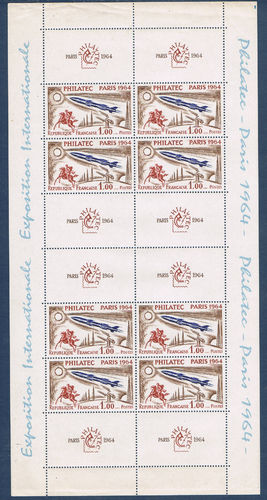 Feuillet Philatec 1964 comprenant 8 timbres avec vignettes