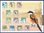 Feuillet Hong Kong China 12 timbres Oiseaux Scarlet Minivet