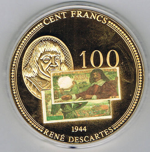 Médaille Française de 100 Francs René Descartes 1944