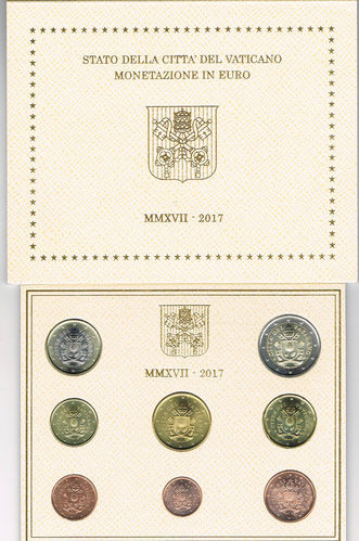Coffret 2017 Vatican Série BU 8 pièce + Coin Card N°8 blason