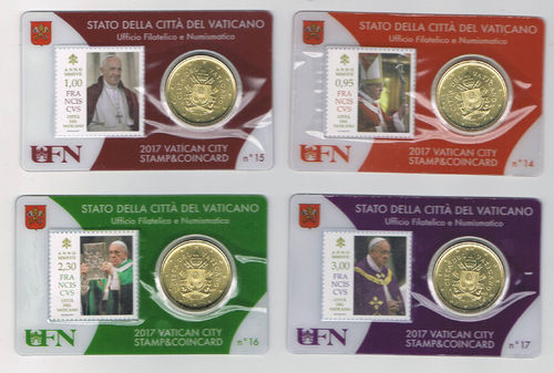 Série quatre Coin Card Vatican 2017 consacrée au Pape François
