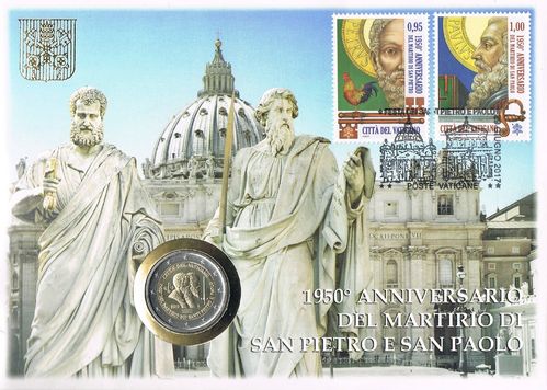Enveloppe Numis Vatican 2017 Martyre de Saint Pierre St Paul