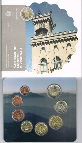 SAN MARINO 2015 Série 8 pièces en euro d'usage courant