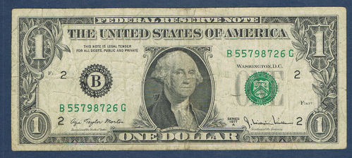 Billet ONE DOLLAR The United States OF AMERICA 1977A
