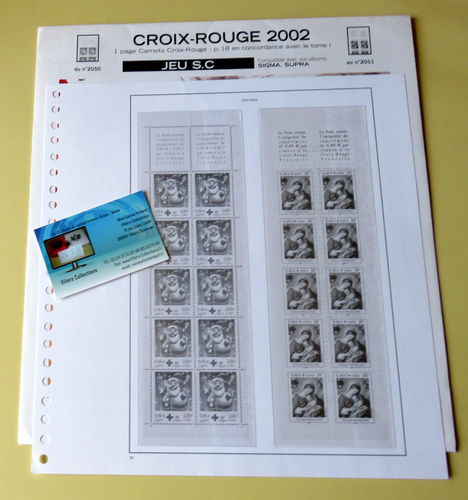 Jeu complémentaire SC Croix Rouge France 2002 carnets gommés