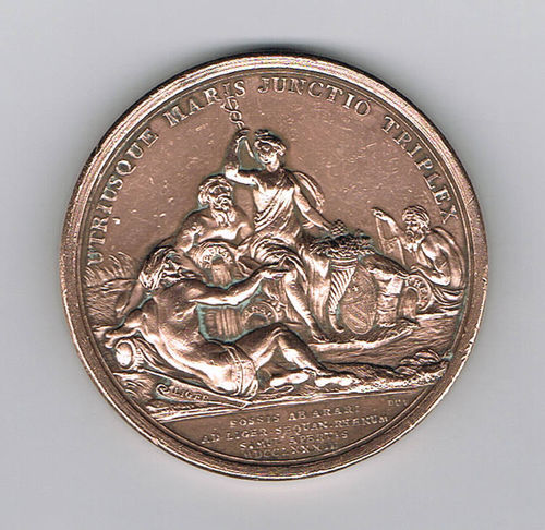 Médaille bronze buste à droite de Louis XVI utriusque maris Junctio
