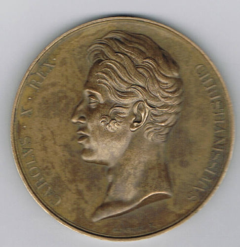 Médaille du Sacre de Charles X REX tête à gauche Médaille Gayrard F