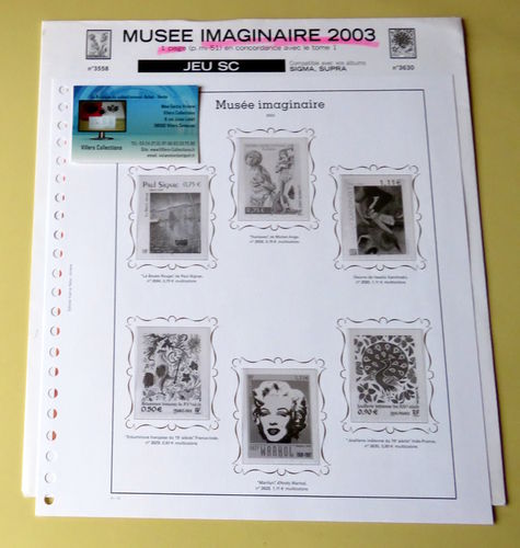 Jeu SC Musée Imaginaire 2003 Timbres tableaux Promo