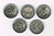 Lot 5 pièces différentes de 2Euros commémoratives de circulations