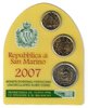San Marino 2007 minikit 3 pièces série comprenant 10ct+20ct+2€