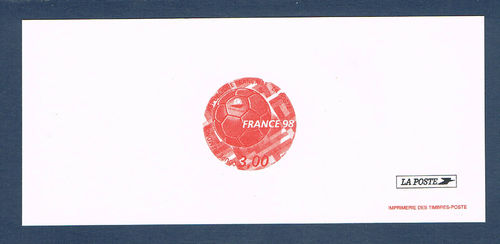 Gravure ballon rouge Coupe du Monde de Football France 98