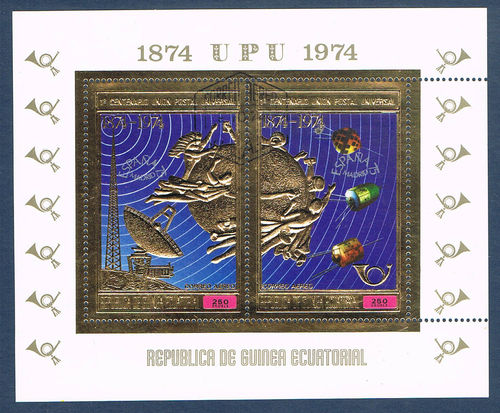 Bloc intact dentelé timbre avec illustration gaufrée OR Promo