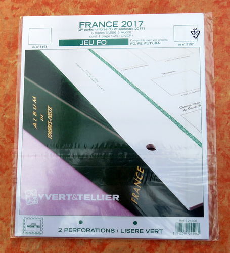 Jeu FO France 2017 Réf A596 à A600 Liseré vert 2e semestre
