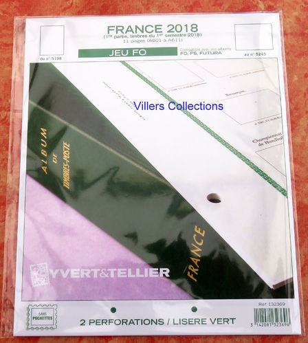 Jeu FO France 2018 Réf A601 à A611 Liseré vert 1re partie