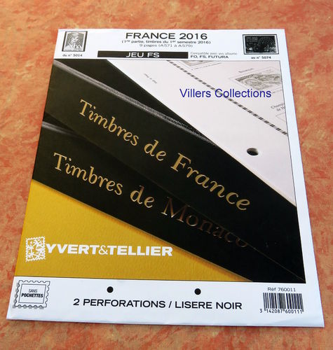 Jeu FS France 2016 Réf A571 à A579 Liseré noir reproduction des timbres