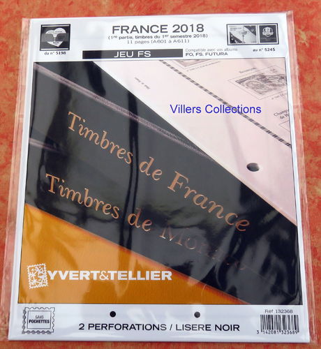 Jeu FS France 2018 Réf A601 à A611 Liseré noir Promo - 20%