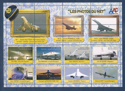 Timbres vignettes l'Epopée de Concorde les photos 1991