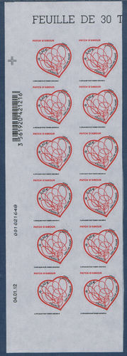 Feuillet adhésif de 12 timbres transparents Patch d'amour d'Adeline