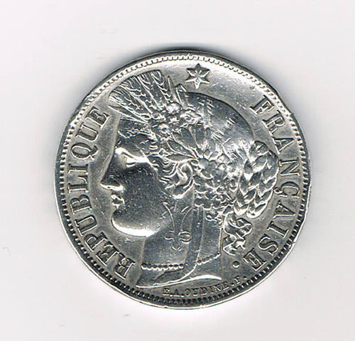 Pièce 5Francs argent 1851A Cérès déesse Grande promo