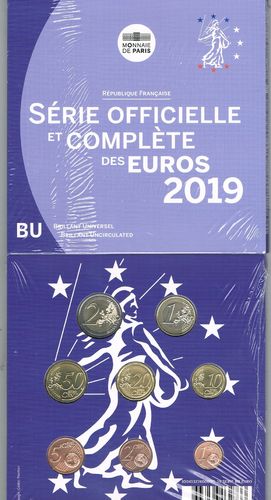 Série en coffret BU de 8 pièces France 2019 Monnaie de Paris
