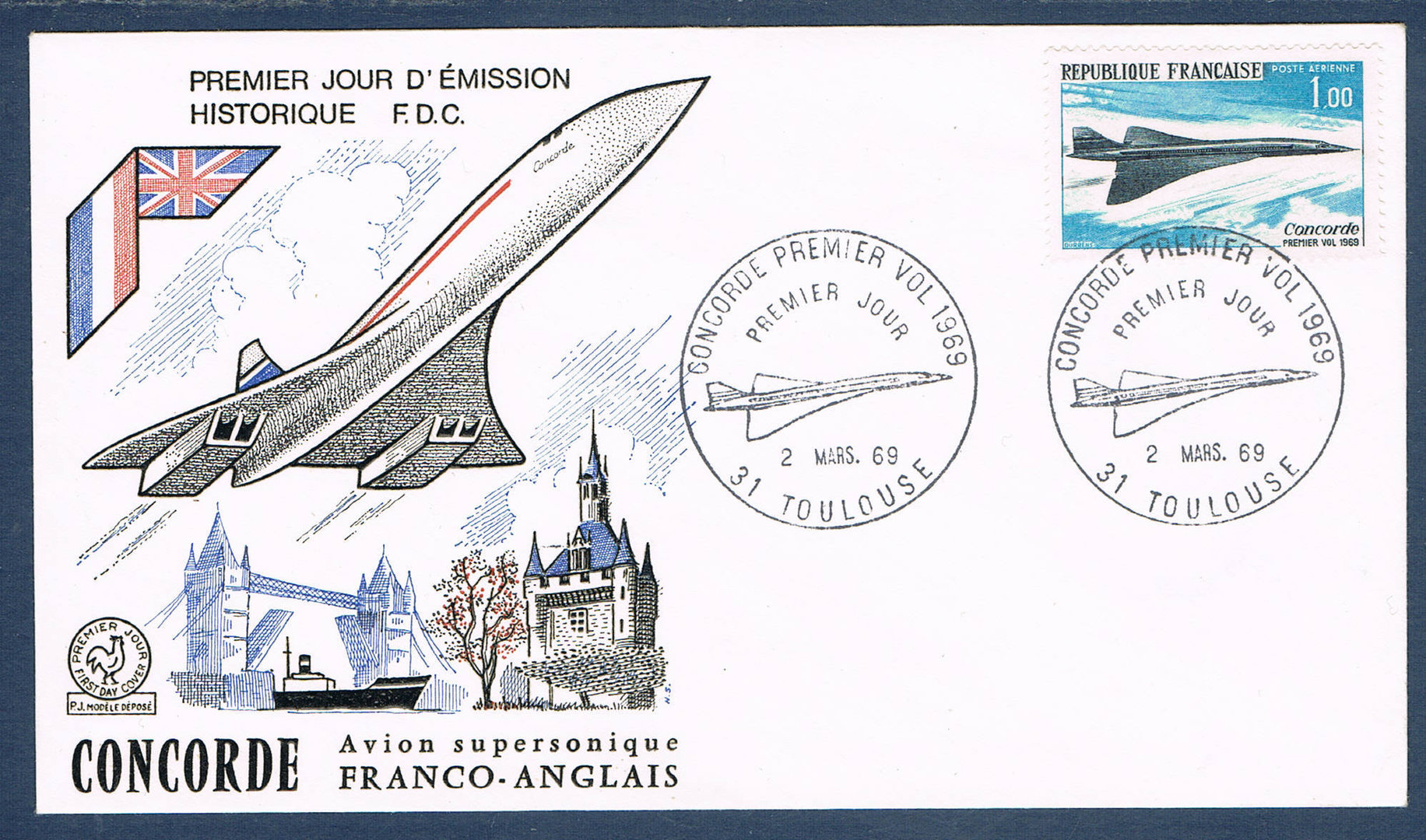Pochette pour courrier Supersonique Concorde 