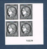 Bloc comprenant 4 timbres Cérès noir émission spéciale