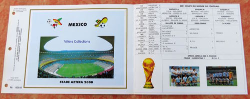 Feuillet Coupe du Monde de Football Mexico Stade Azteca