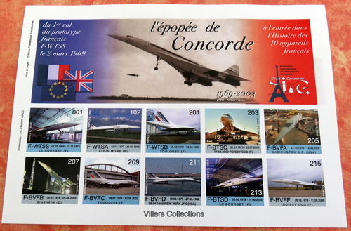 Vignettes rares Concorde du prototype français F-WTSS