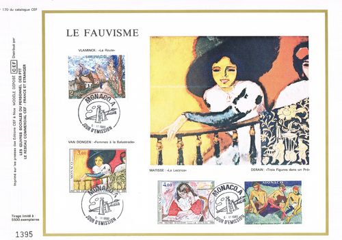 Feuillet CEF timbres de Monaco 1980 Tableaux Van Dongen