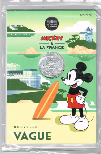 Pièce de 10€ argent commémorative 2018 Mickey nouvelle Vague