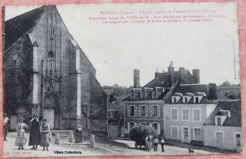 Carte ancienne Treigny Eglise appelée Cathédrale Puysaye