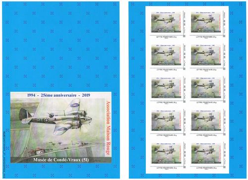 collector historique comprenant 10 timbres avion Blenheim