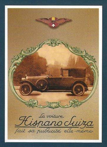 Carte Automobiles La Voiture Hispano Suiza fait publicité
