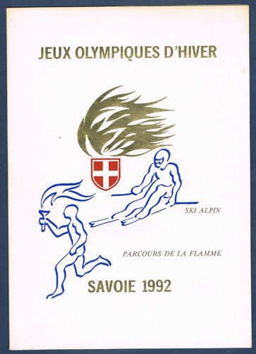 Collector Jeux olympiques Savoie 92 Ski Alpin la flamme