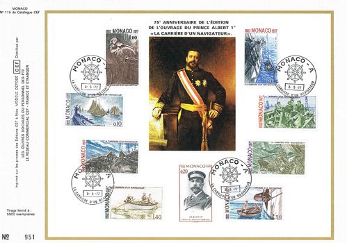 Feuillet CEF Monaco Navigateur 1902 Edition Prince Albert