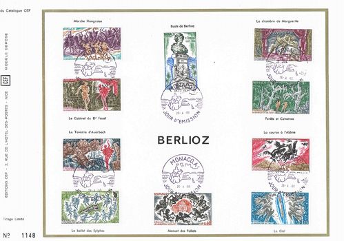 Feuillet CEF Monaco centenaire compositeur Hector Berlioz